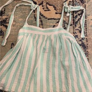 Striped Mint Green Sleeveless Top